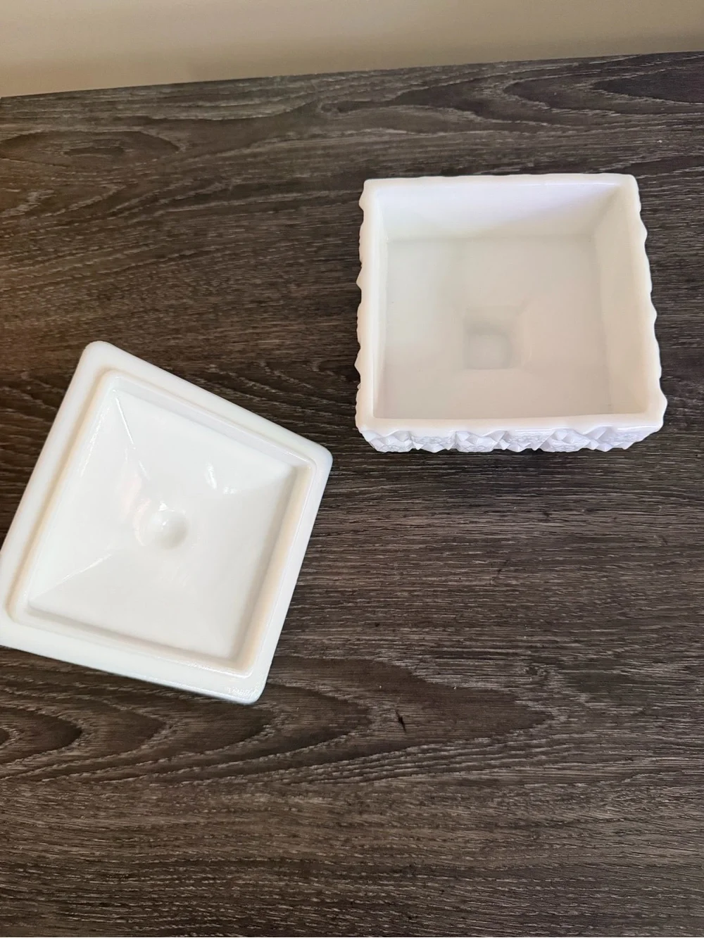Milk Glass Covered Dish - White Decorative Pedestal Candy Dish